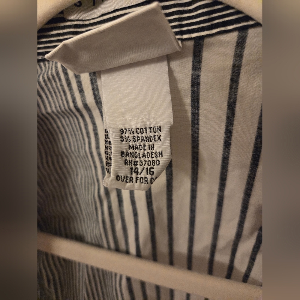 Vintage Carolina Colours Black & White Striped Button-Up Blouse - Picture 5 of 6